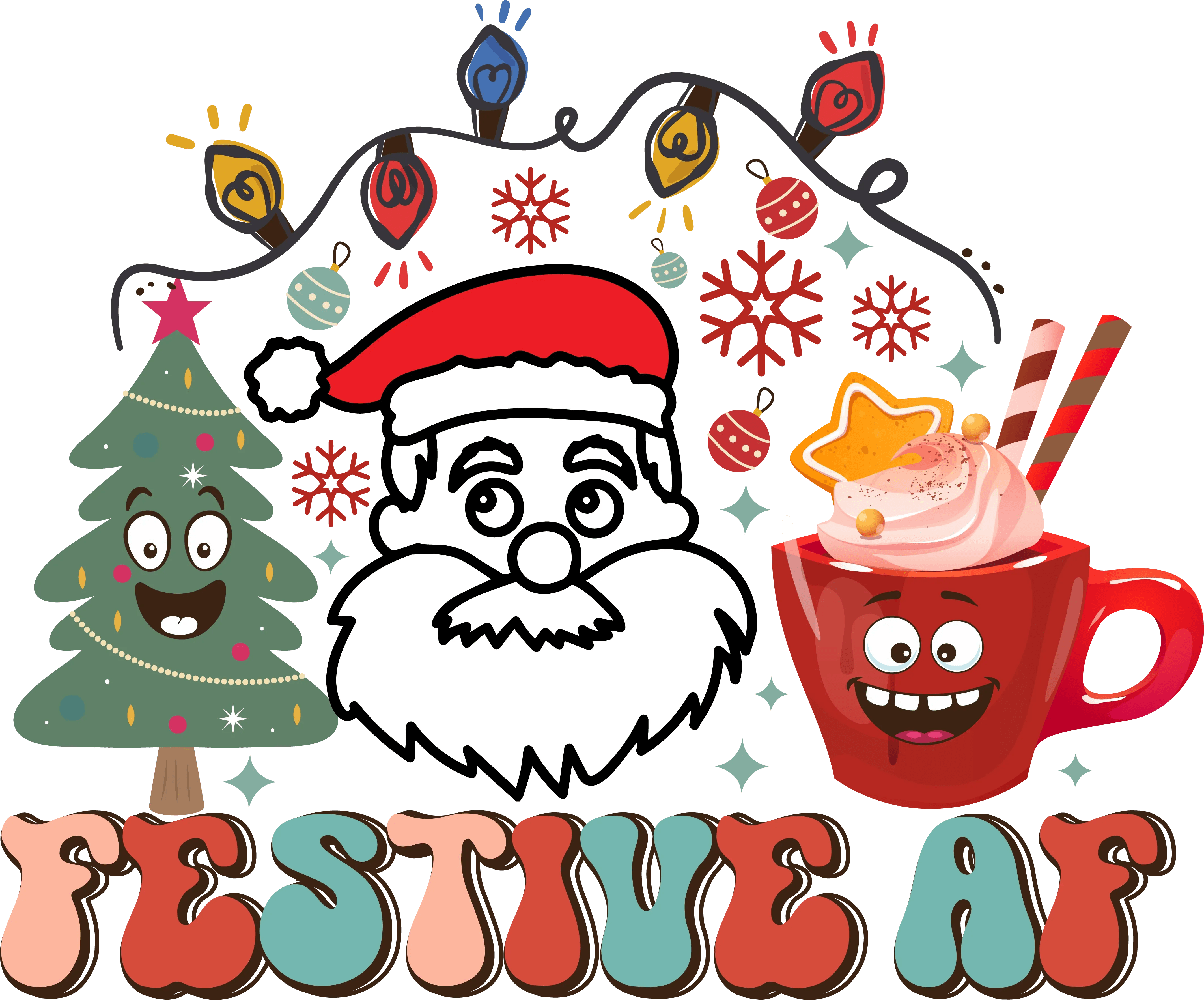 DTF Transfer Ready To Press Festive AF NextDayDTF DTF Transfer Ready To Press Festive AF NextDayDTF